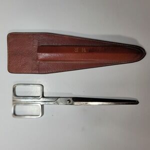 Vintage WR Monogram Leather Sheath Scissors Patent 1128408 Tool
